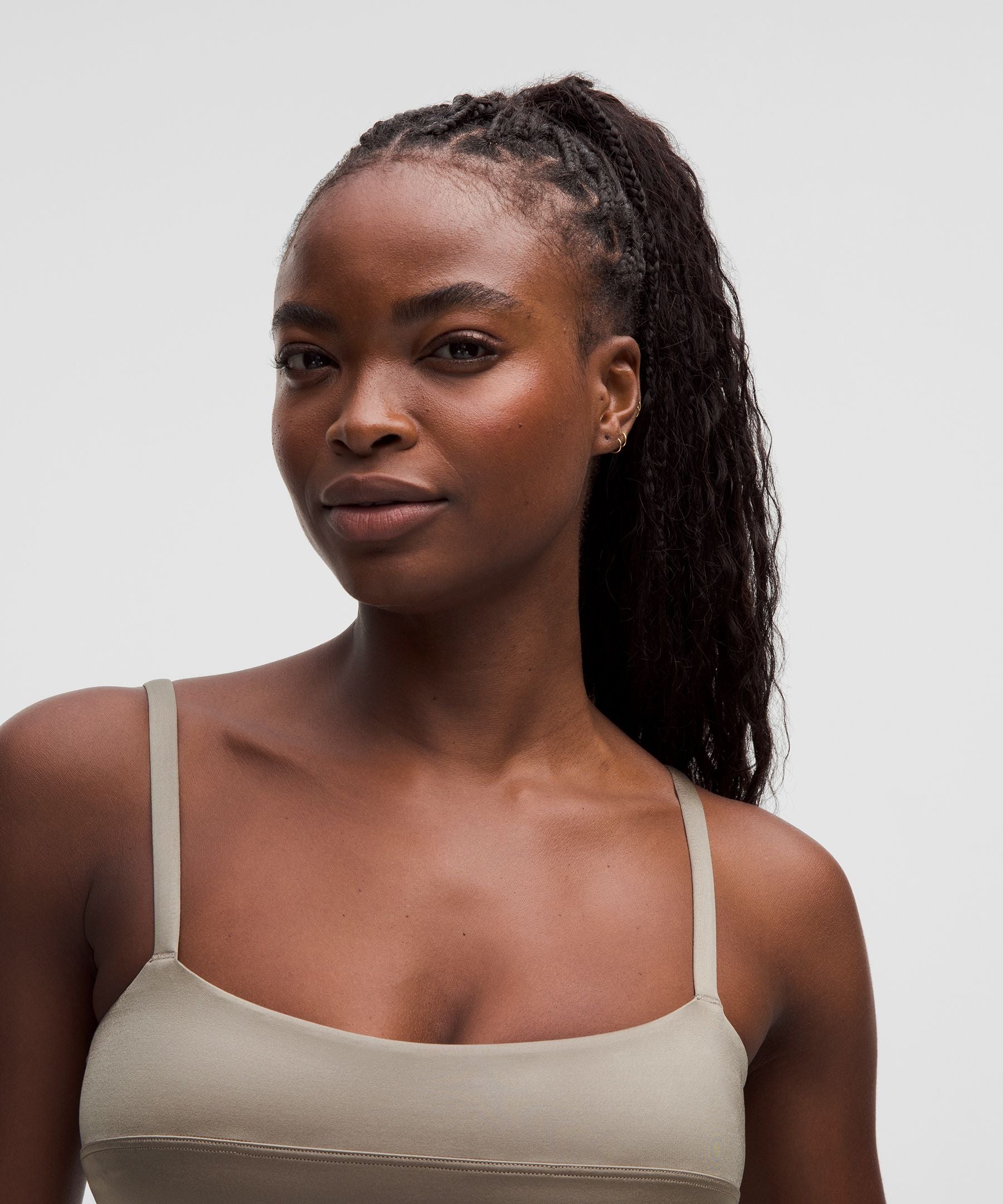 Satin Spaghetti-Strap Yoga Bra *Light Support, C/D Cup