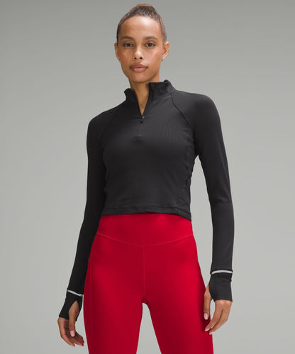 It's Rulu Ribbed Cropped Half Zip