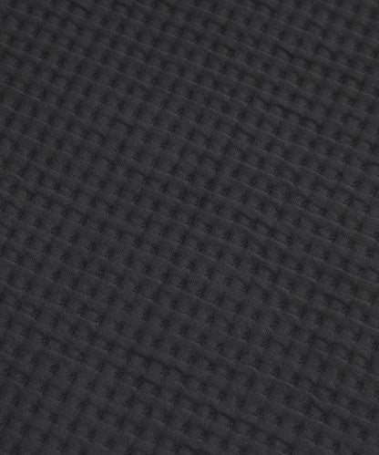 Waffle-Knit Funnel-Neck Long-Sleeve Shirt
