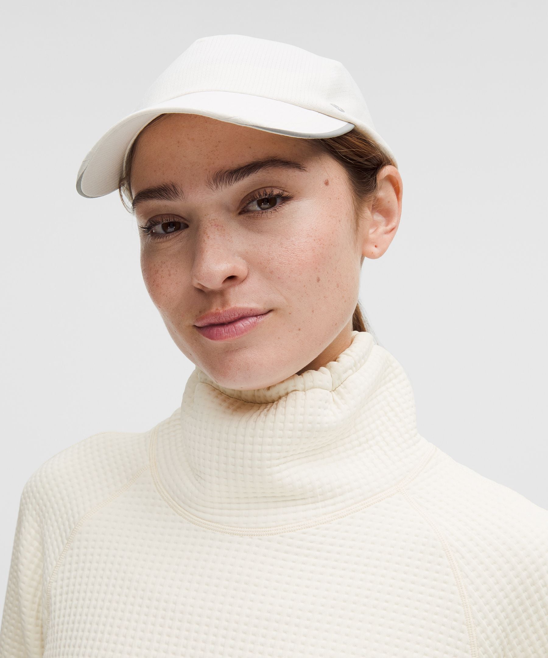 Waffle-Knit Funnel-Neck Long-Sleeve Shirt