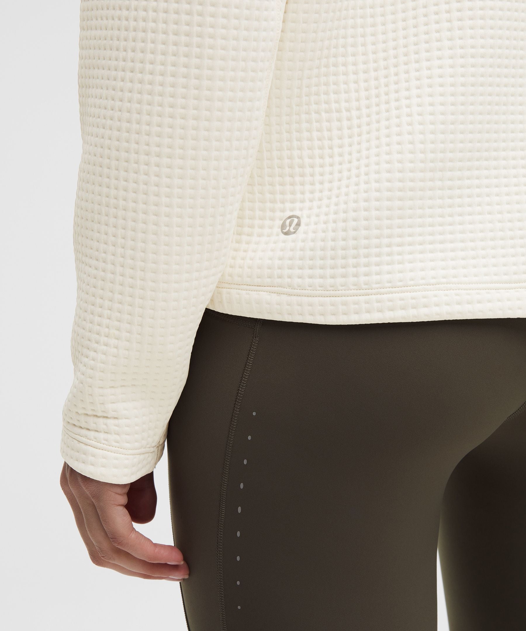 Waffle-Knit Funnel-Neck Long-Sleeve Shirt