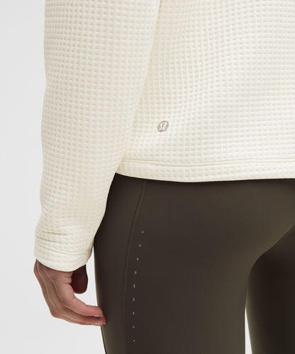 Waffle-Knit Funnel-Neck Long-Sleeve Shirt