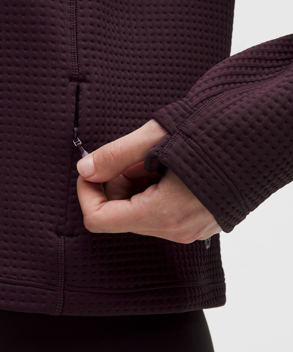 Waffle-Knit Funnel-Neck Long-Sleeve Shirt