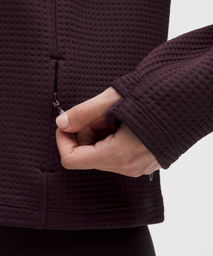 Waffle-Knit Funnel-Neck Long-Sleeve Shirt