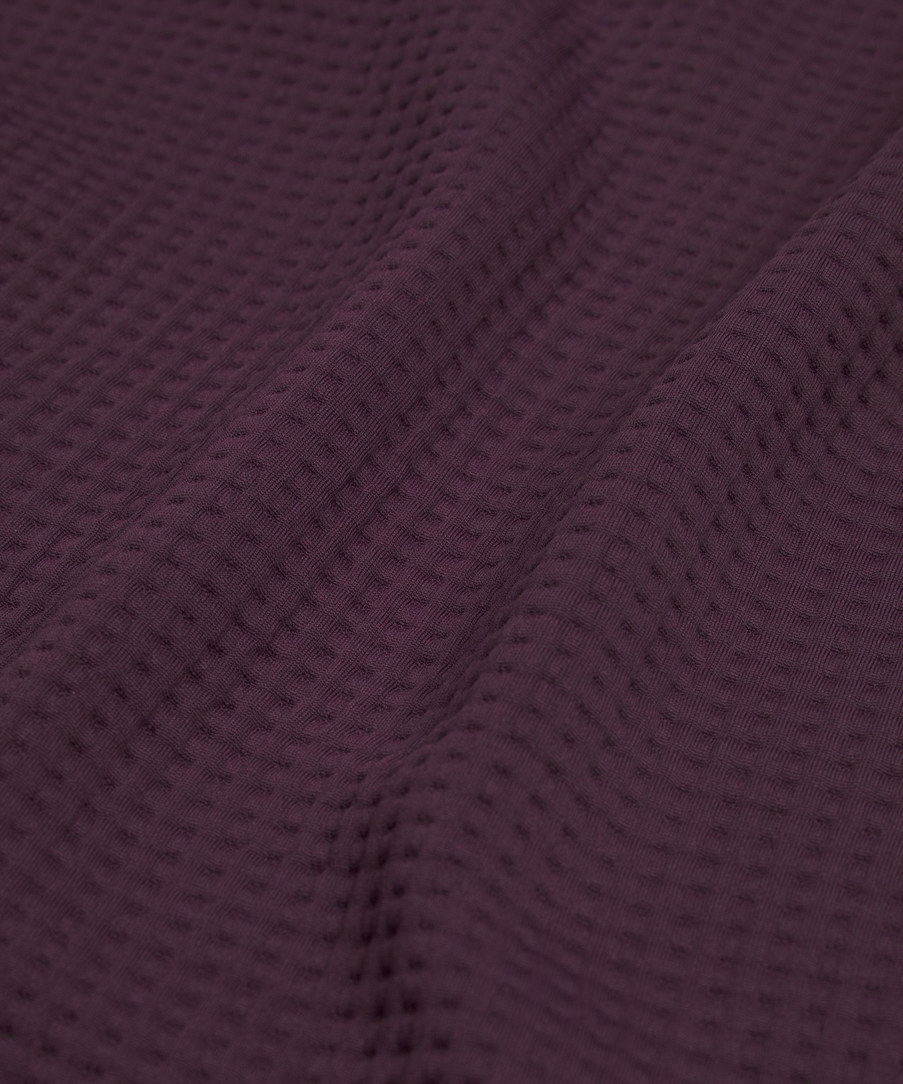 Waffle-Knit Funnel-Neck Long-Sleeve Shirt