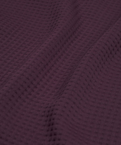 Waffle-Knit Funnel-Neck Long-Sleeve Shirt