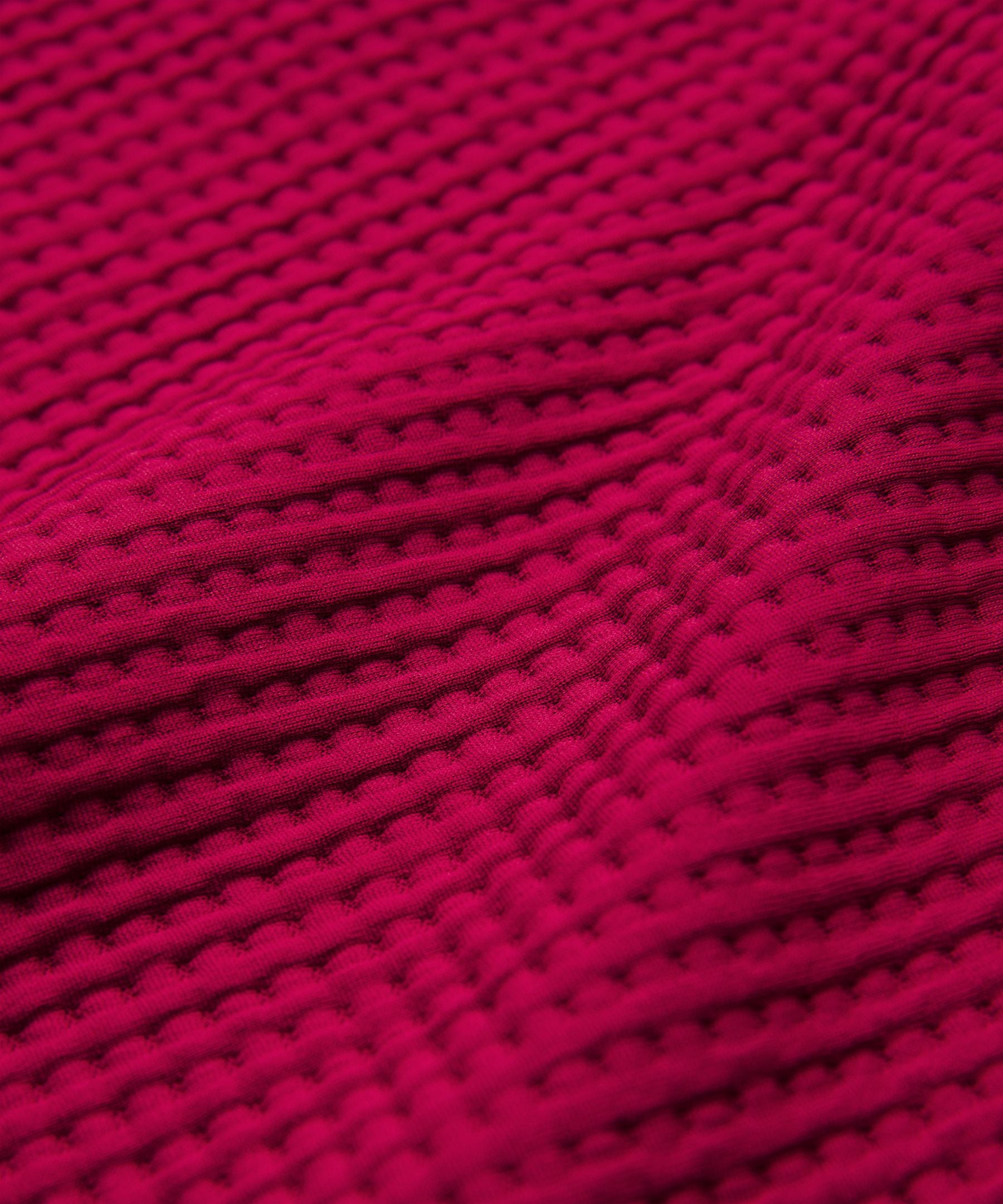 Waffle-Knit Half-Zip Long-Sleeve Shirt