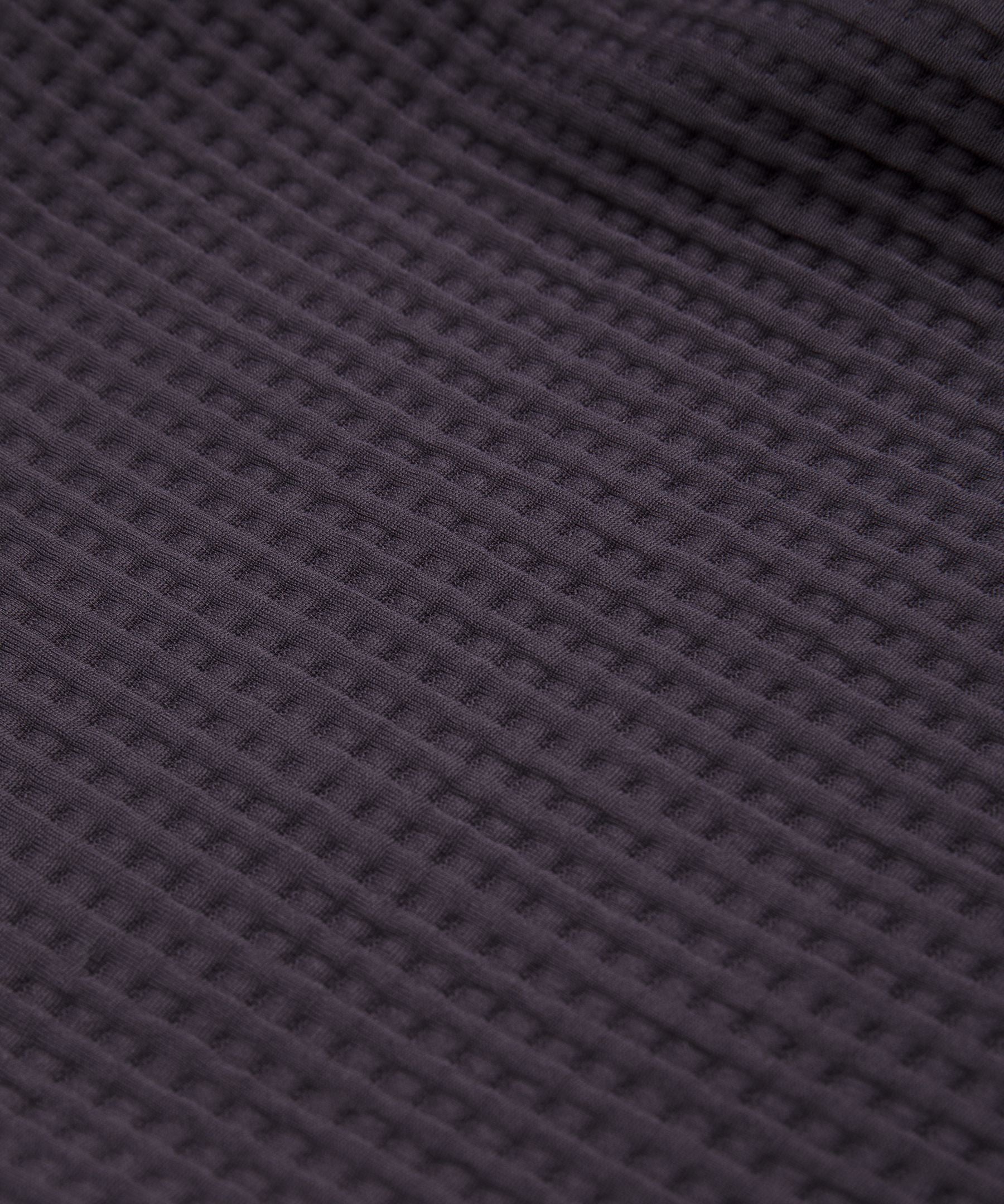 Waffle-Knit Half-Zip Long-Sleeve Shirt