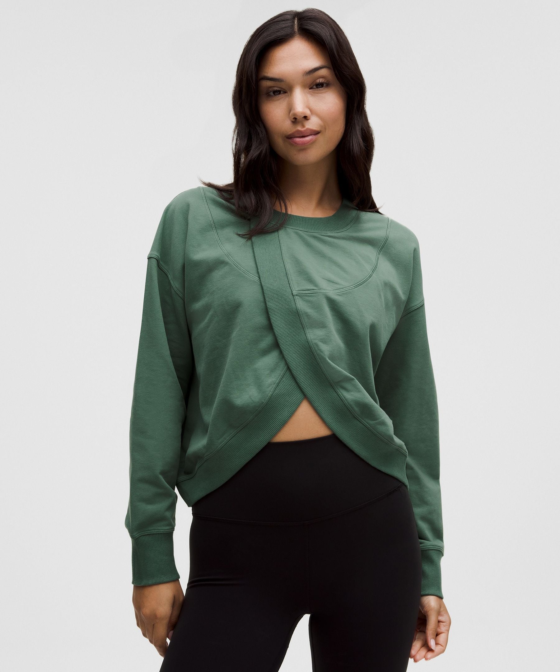 Lunar New Year Sueded Terry Front-Overlap Pullover