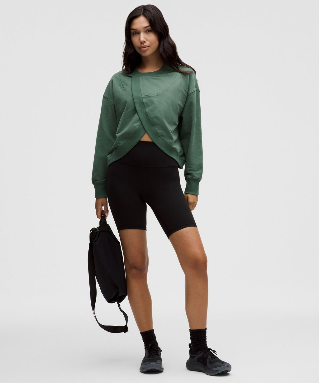 Lunar New Year Sueded Terry Front-Overlap Pullover