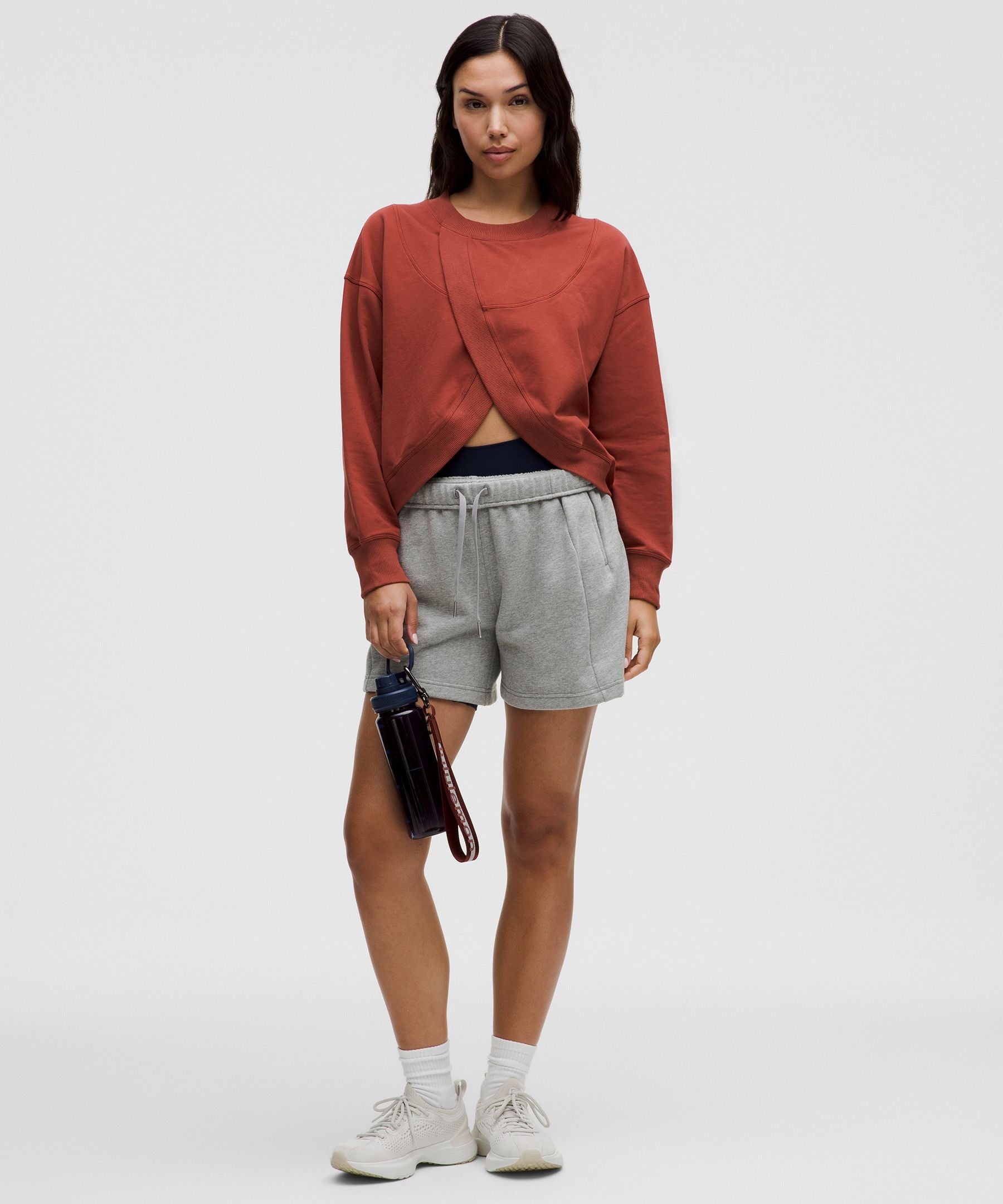 Lunar New Year Sueded Terry Front-Overlap Pullover