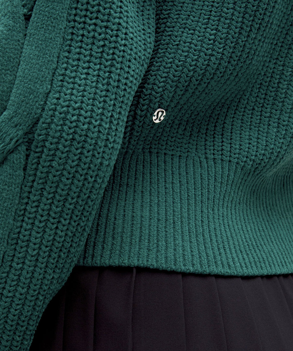 Cable-Knit Oversized Half Zip