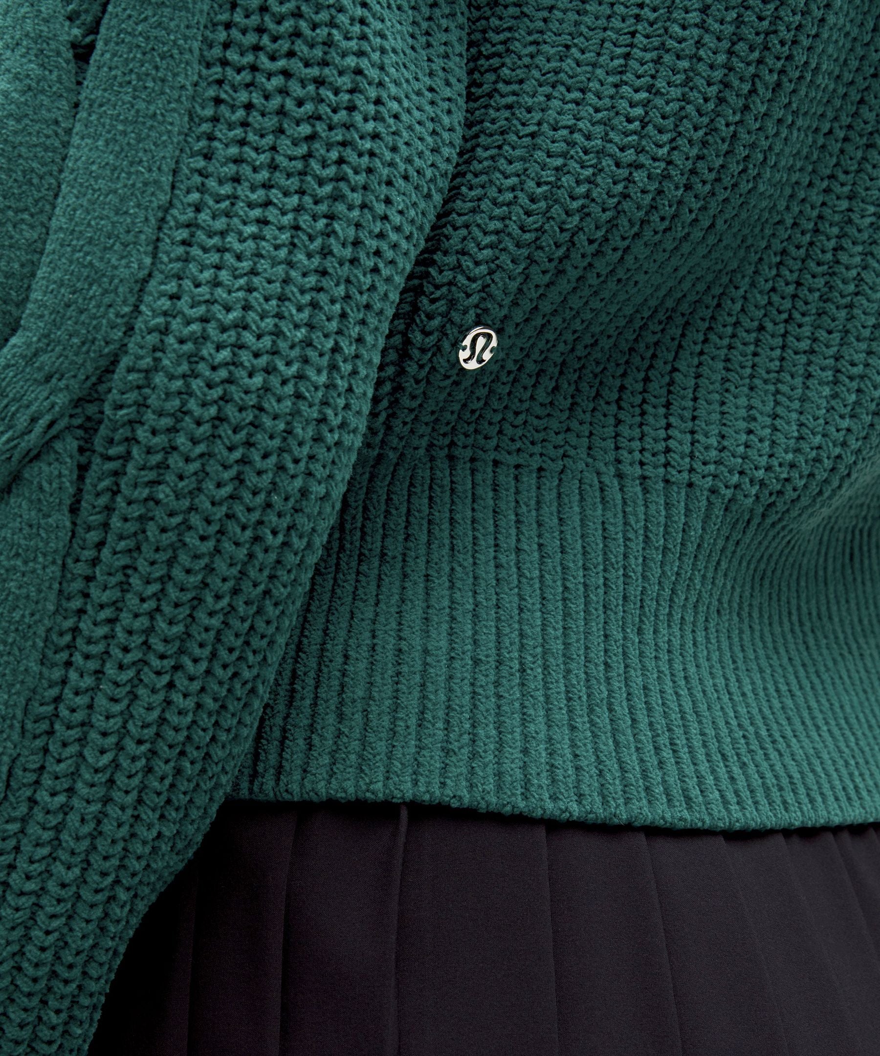 Cable-Knit Oversized Half Zip