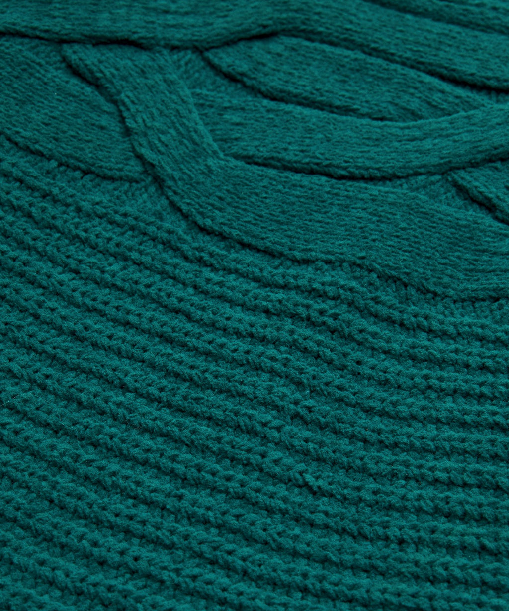 Cable-Knit Oversized Half Zip