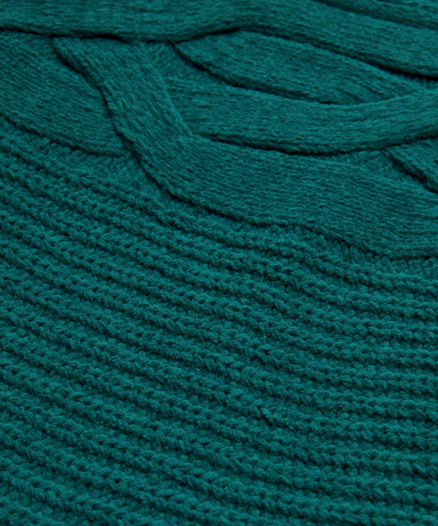 Cable-Knit Oversized Half Zip