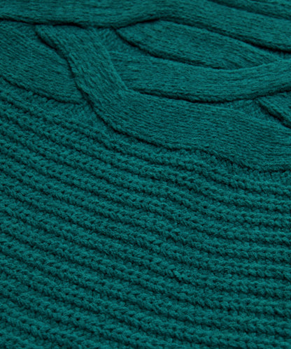 Cable-Knit Oversized Half Zip