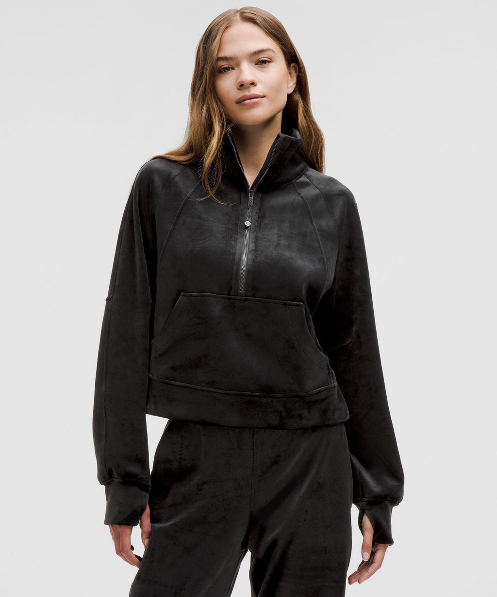 Scuba Oversized Funnel-Neck Half Zip *Velvet