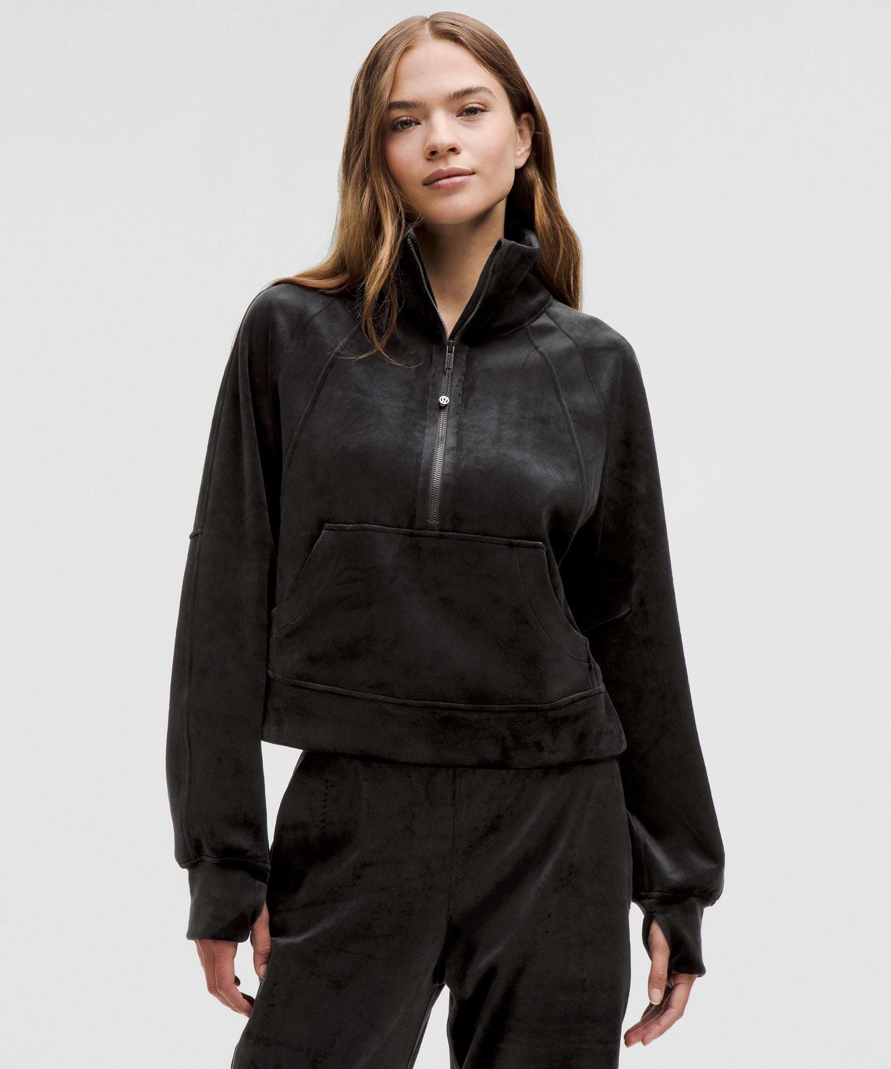 Scuba Oversized Funnel-Neck Half Zip *Velvet
