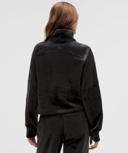 Scuba Oversized Funnel-Neck Half Zip *Velvet
