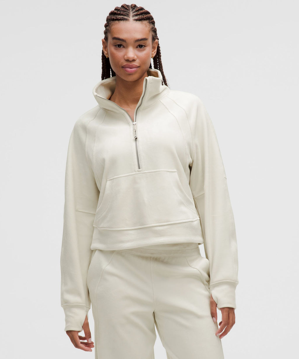 Scuba Oversized Funnel-Neck Half Zip *Velvet