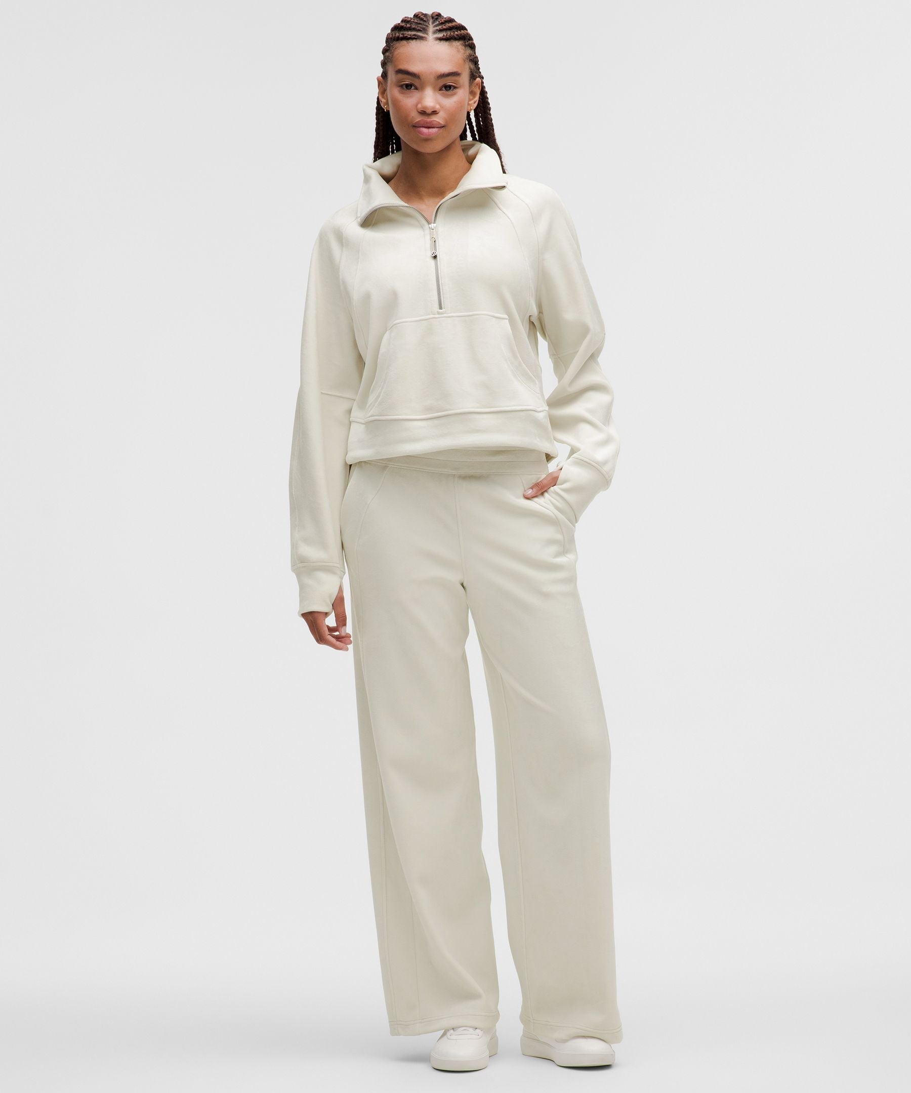 Scuba Oversized Funnel-Neck Half Zip *Velvet