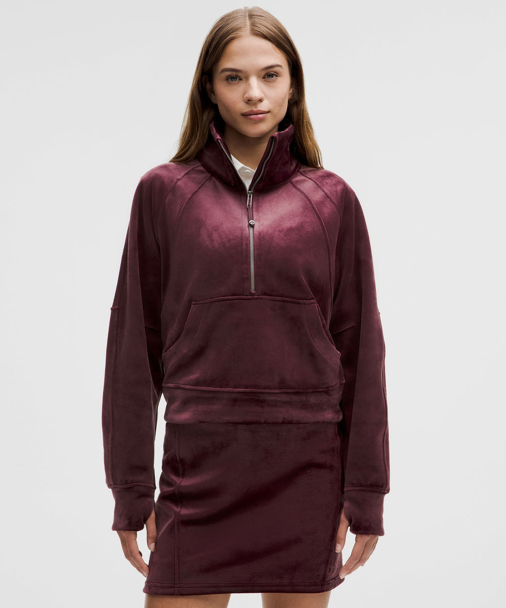 Scuba Oversized Funnel-Neck Half Zip *Velvet