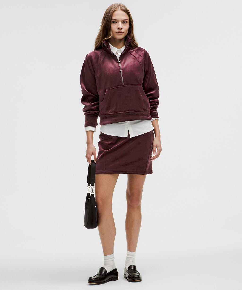 Scuba Oversized Funnel-Neck Half Zip *Velvet