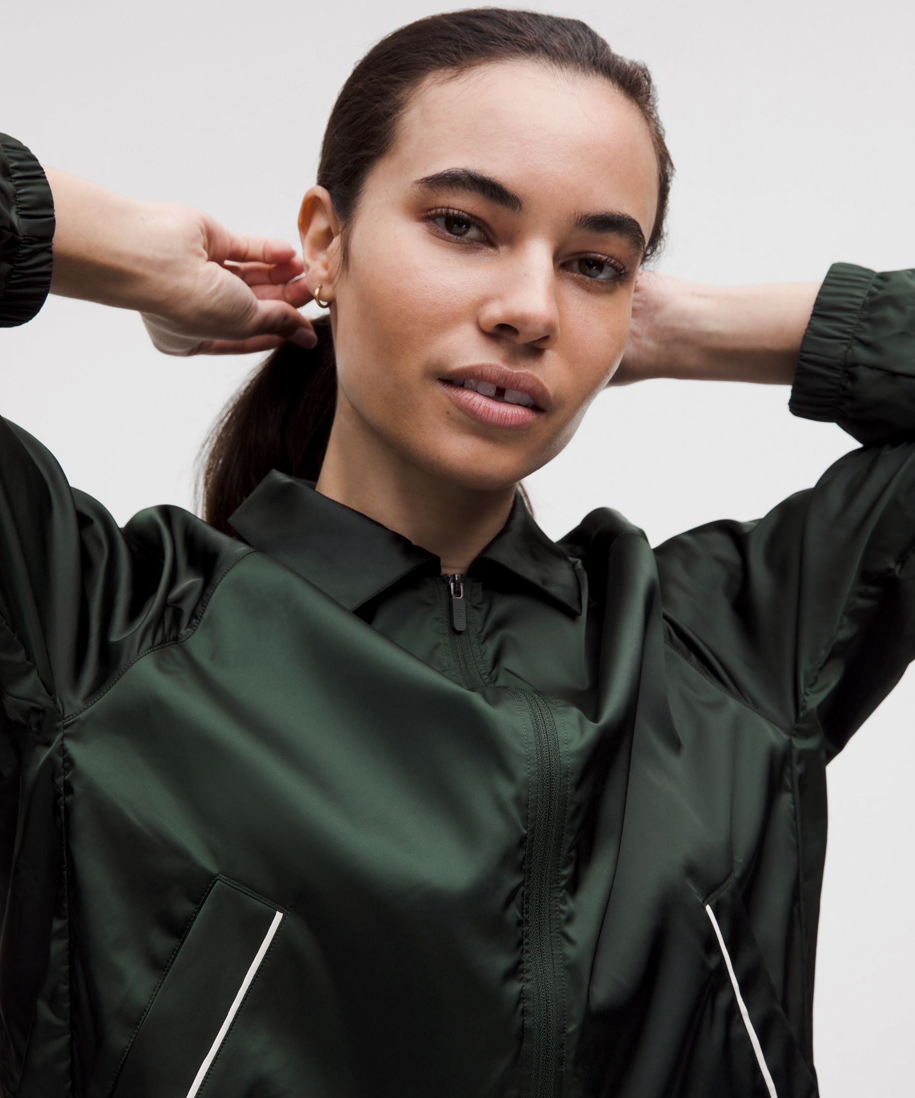 Stretch Satin Nylon Jacket