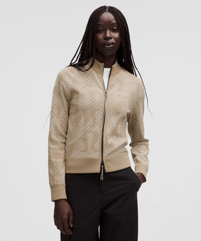 Two-Tone Fitted Full-Zip Sweater *SLNSH Collection