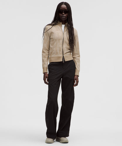 Two-Tone Fitted Full-Zip Sweater *SLNSH Collection