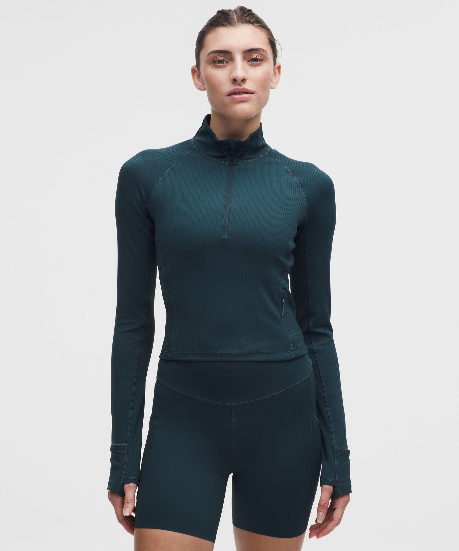 It's Rulu Ribbed Cropped Half Zip *Updated
