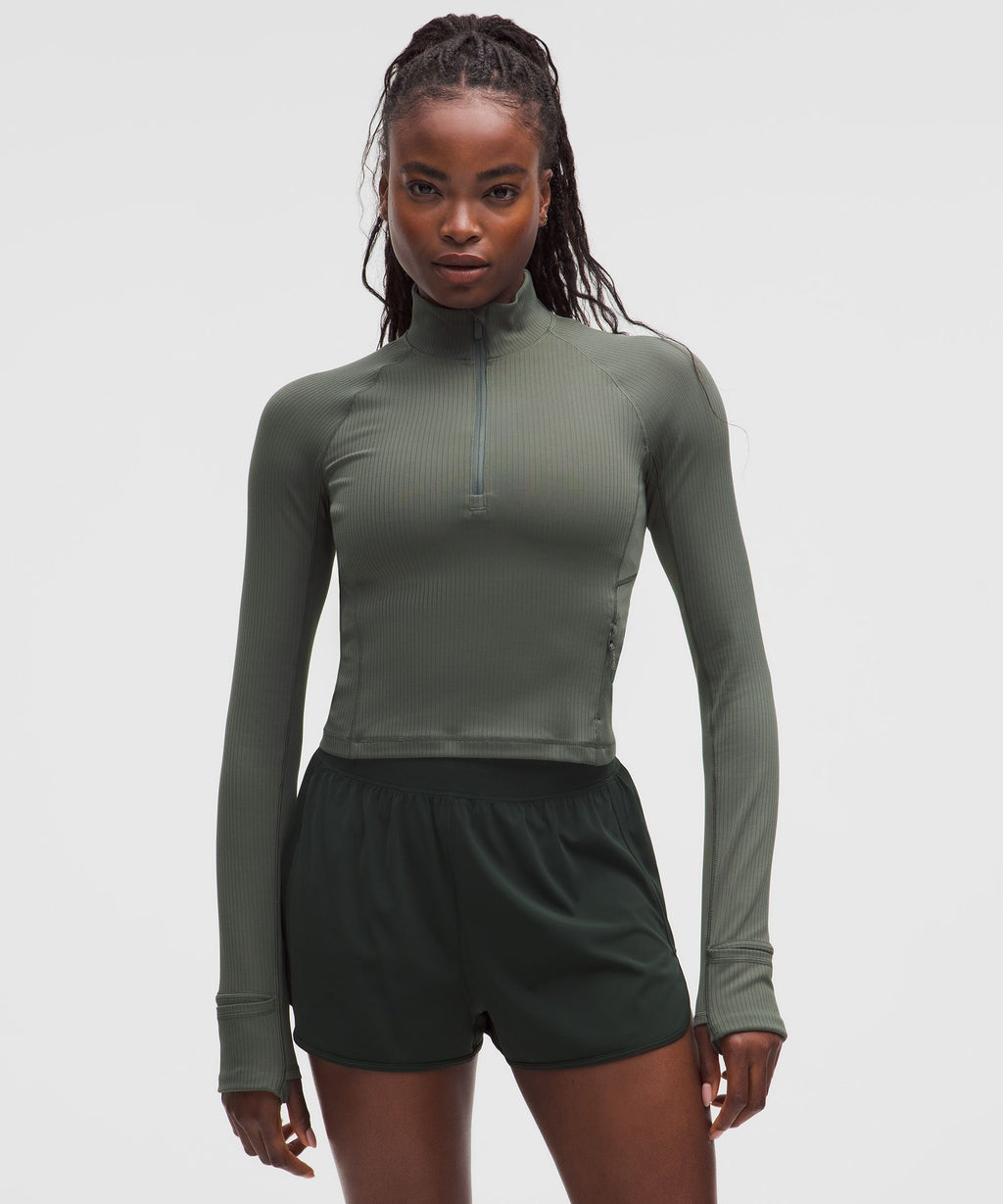 It's Rulu Ribbed Cropped Half Zip *Updated