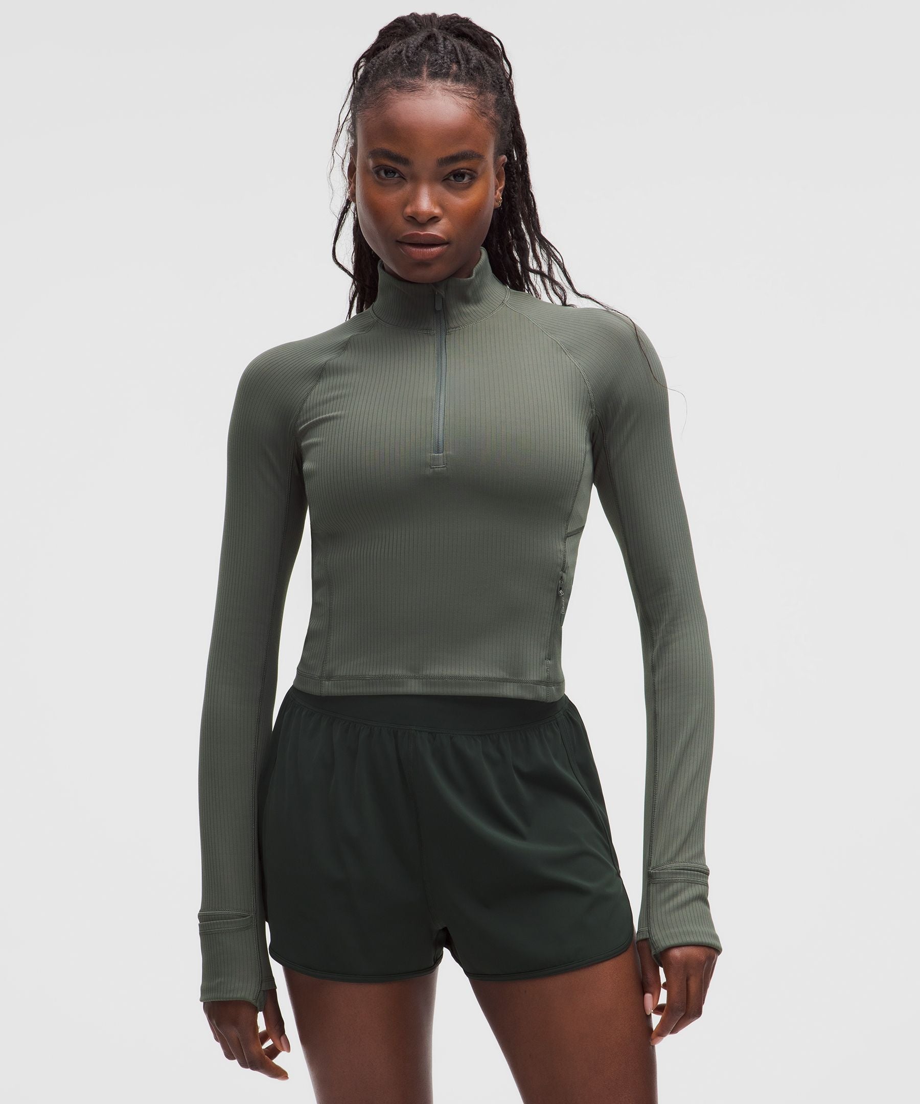 It's Rulu Ribbed Cropped Half Zip *Updated