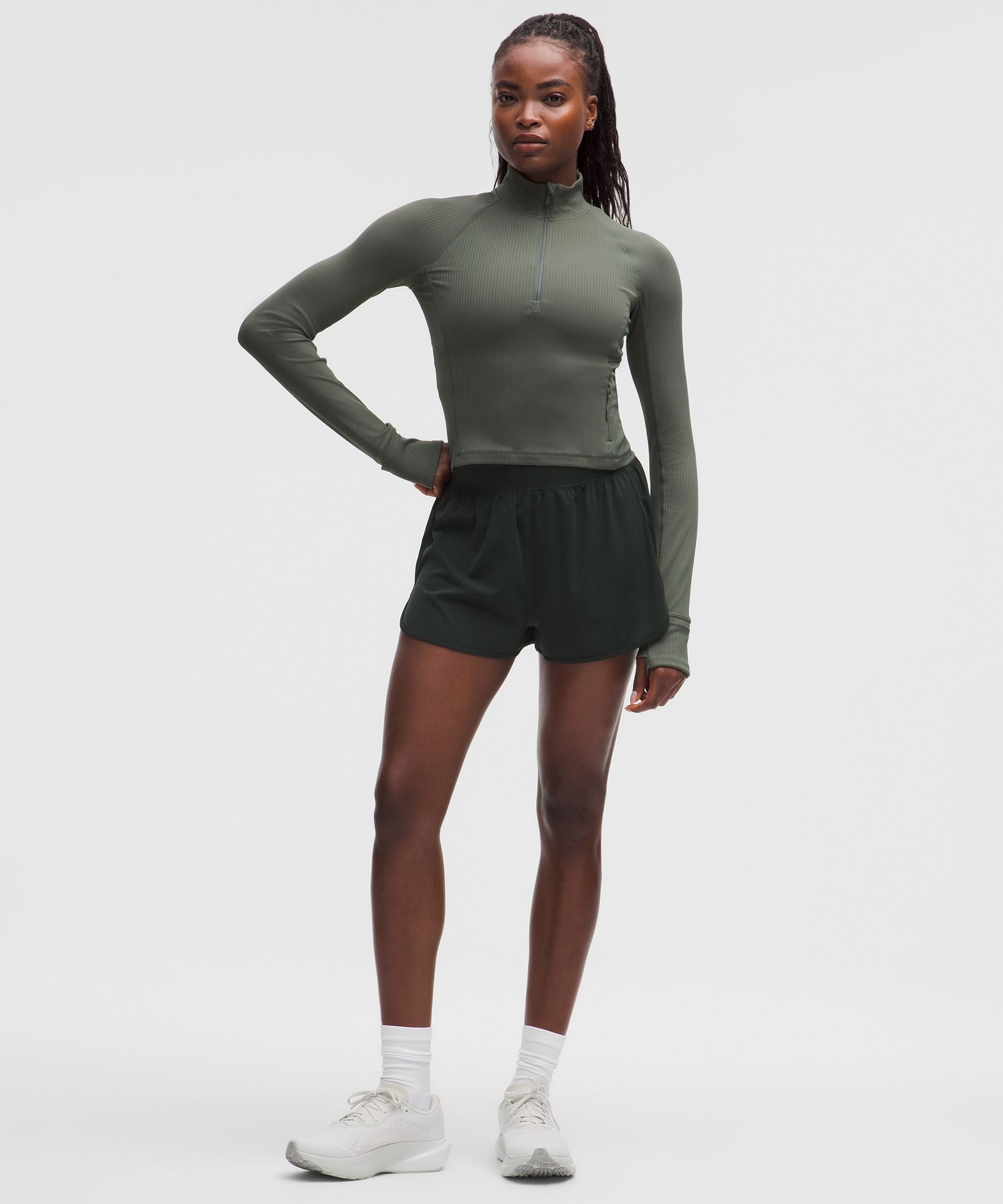 It's Rulu Ribbed Cropped Half Zip *Updated