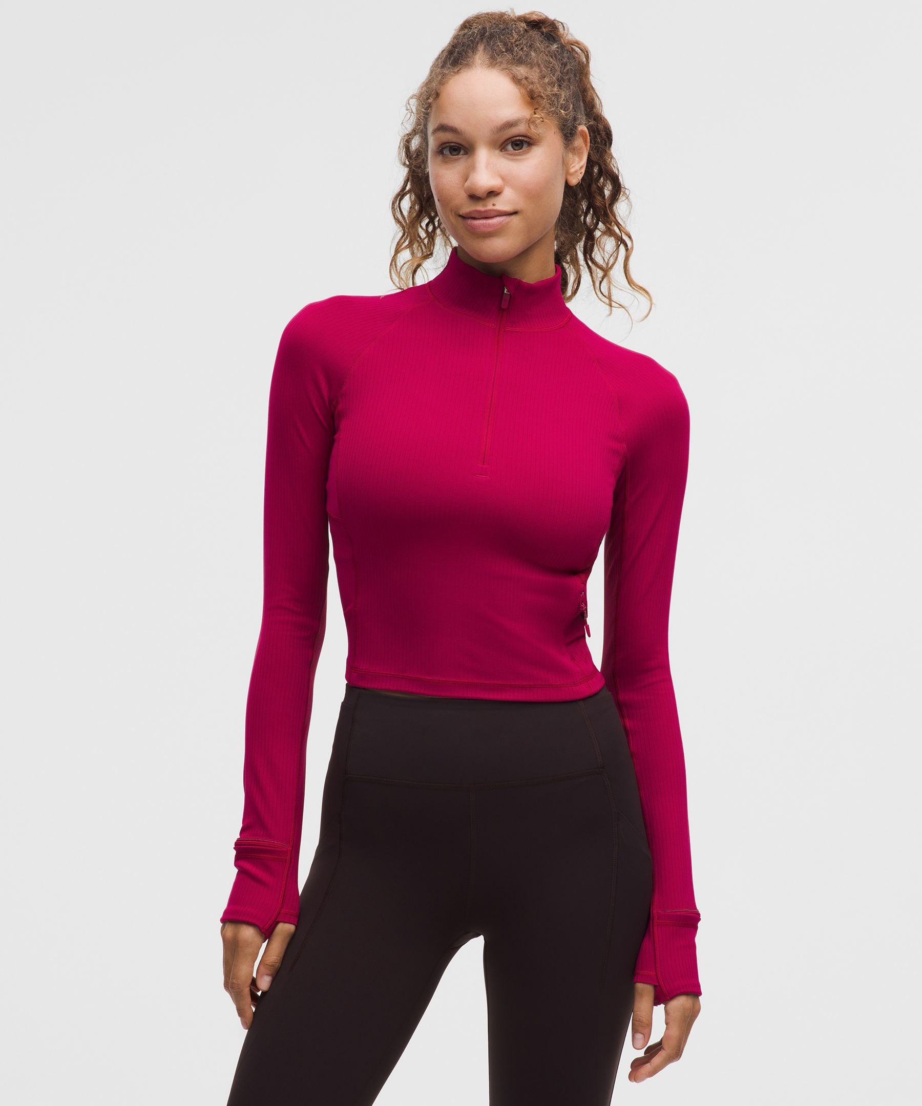 It's Rulu Ribbed Cropped Half Zip *Updated