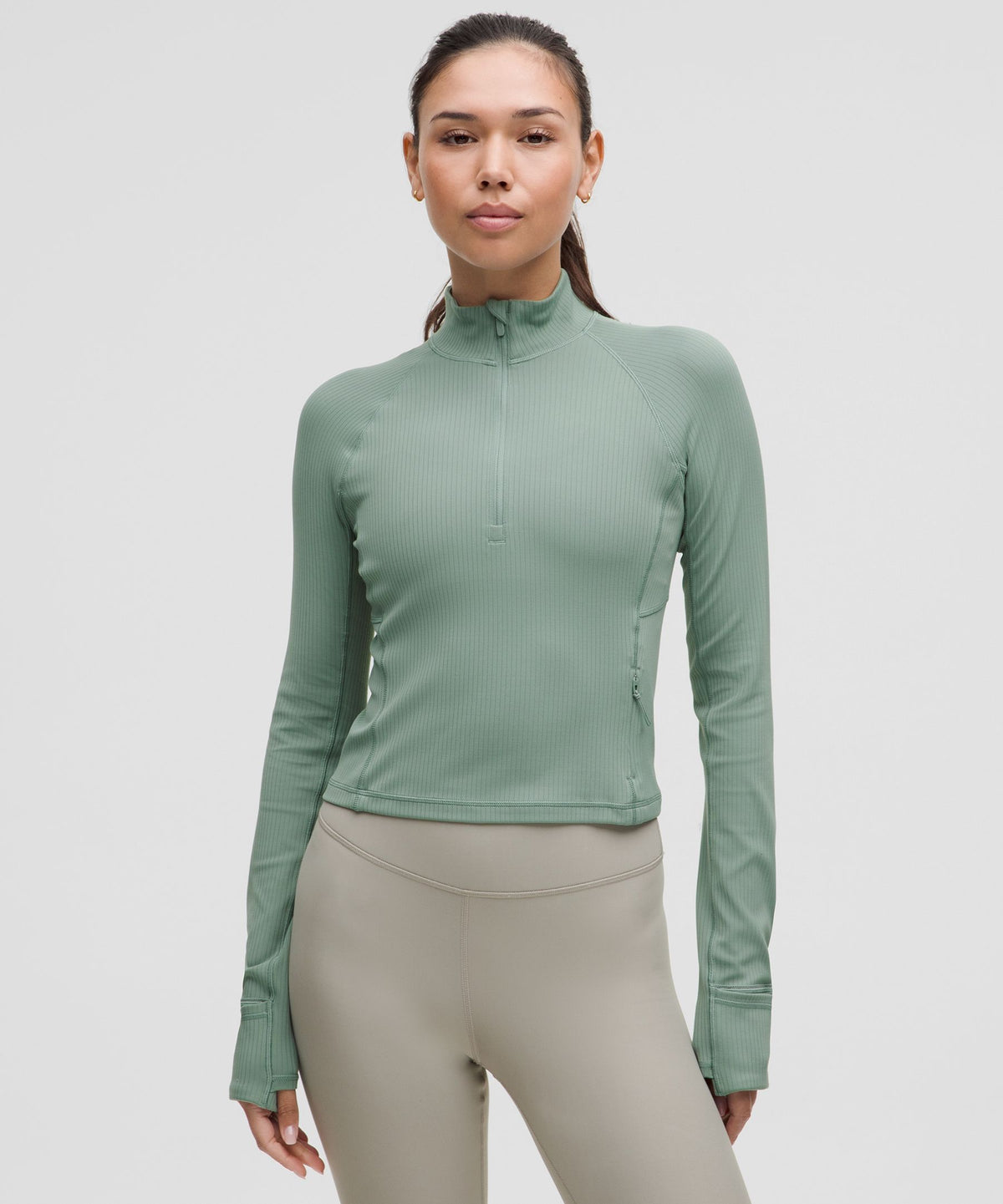It's Rulu Ribbed Cropped Half Zip *Updated
