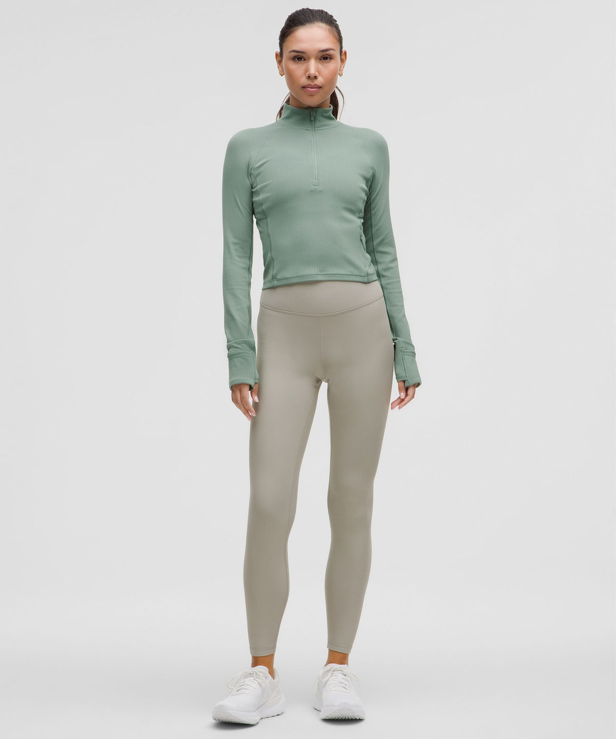 It's Rulu Ribbed Cropped Half Zip *Updated