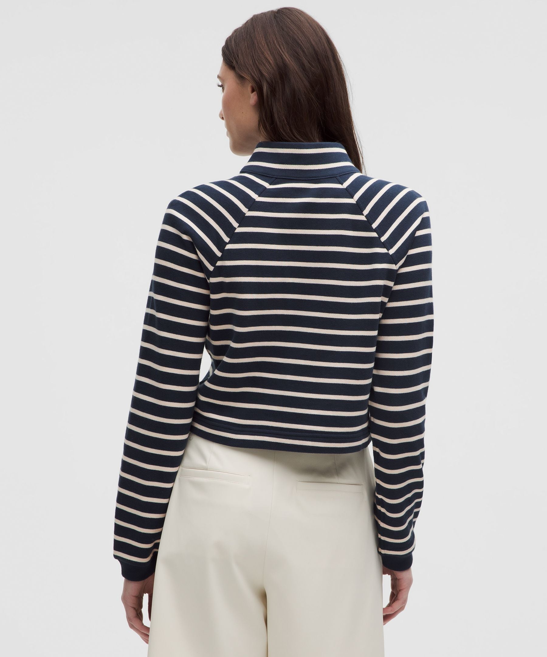 Cotton French Terry Cropped Half Zip