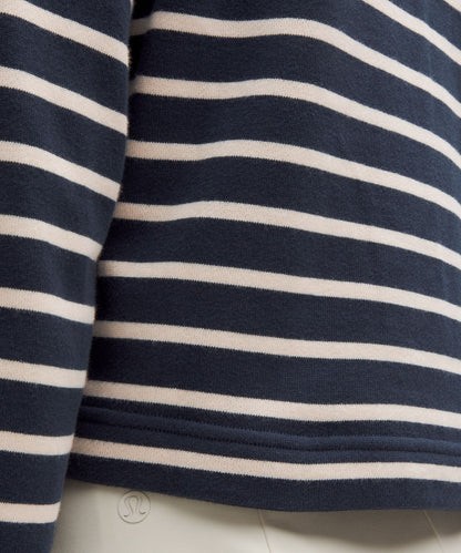 Cotton French Terry Cropped Half Zip