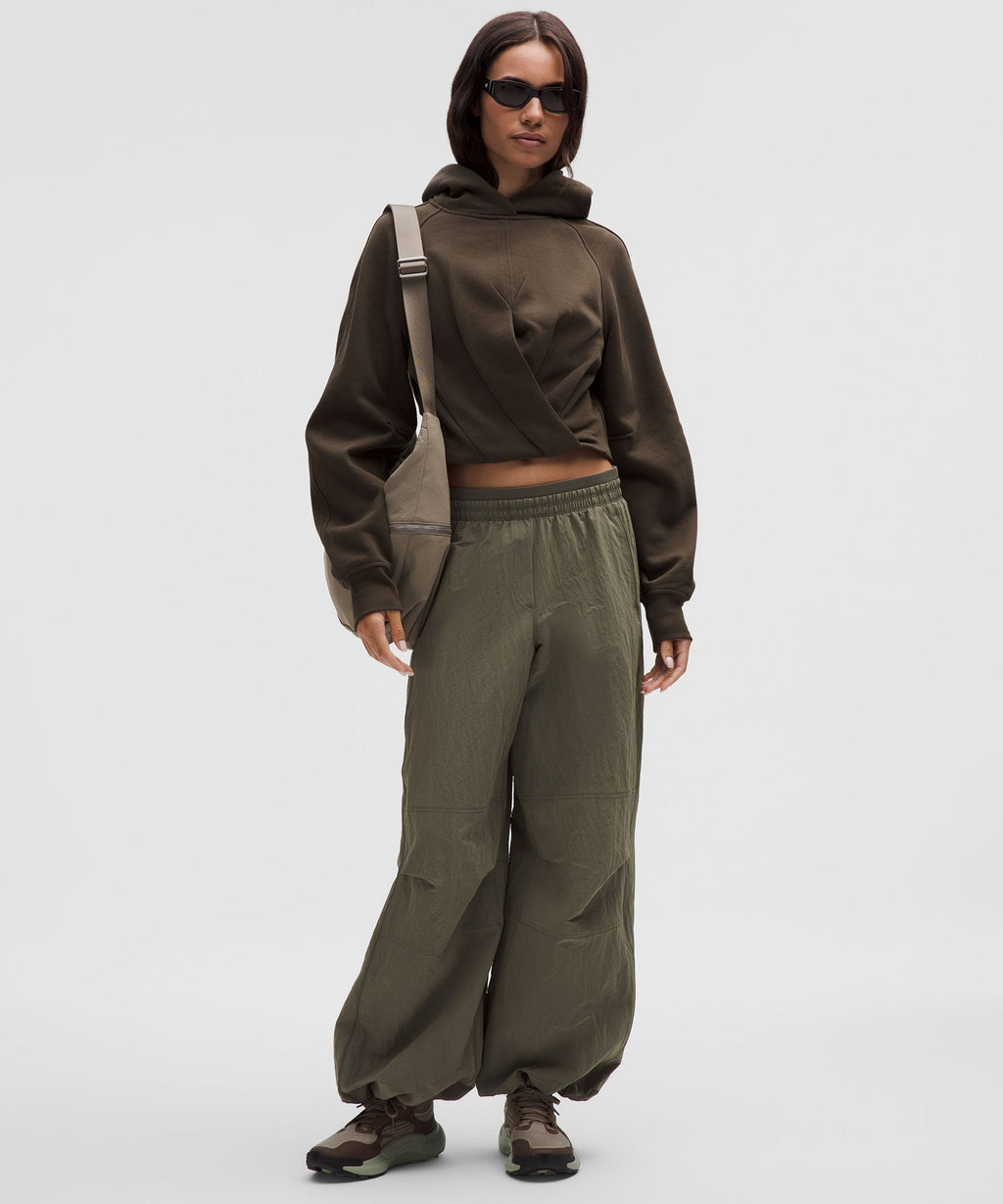 Scuba Cropped Wrap Pullover Hoodie