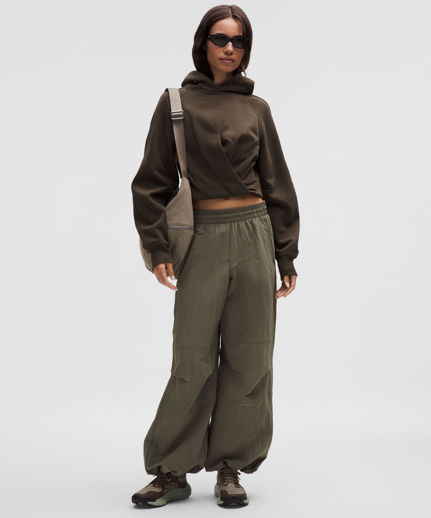 Scuba Cropped Wrap Pullover Hoodie
