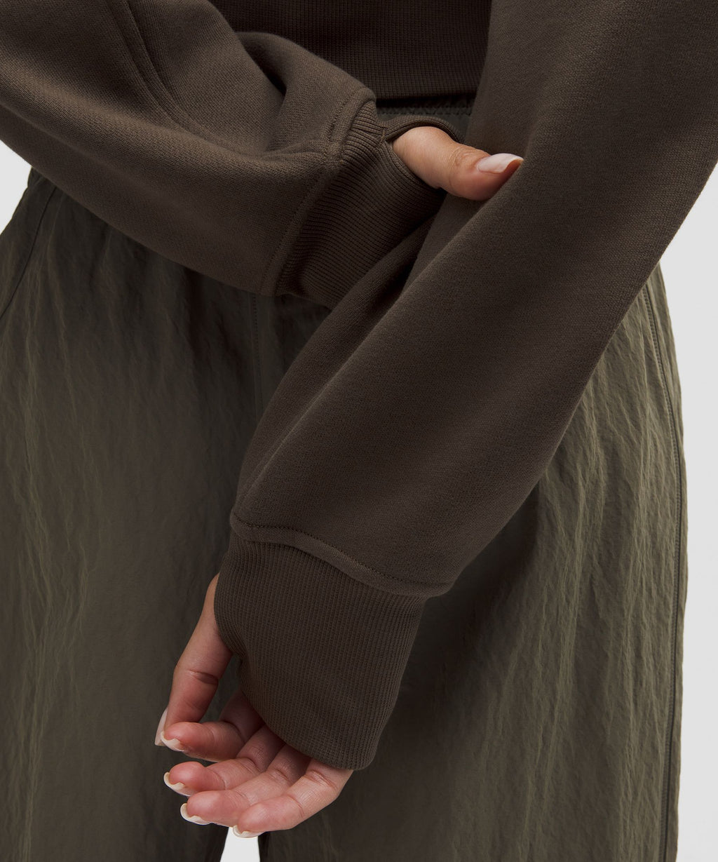 Scuba Cropped Wrap Pullover Hoodie