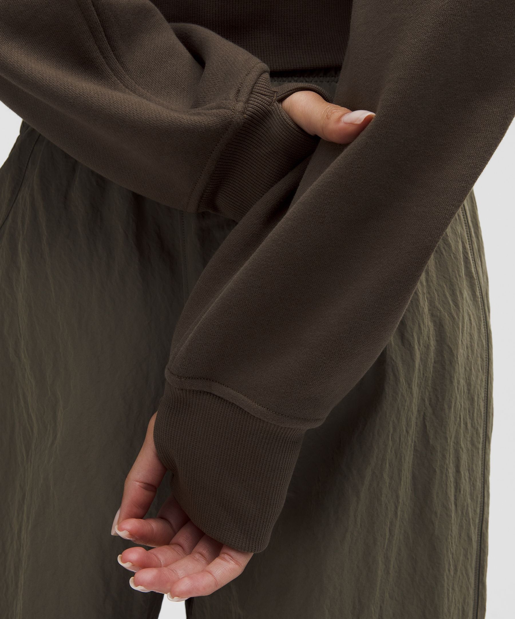 Scuba Cropped Wrap Pullover Hoodie