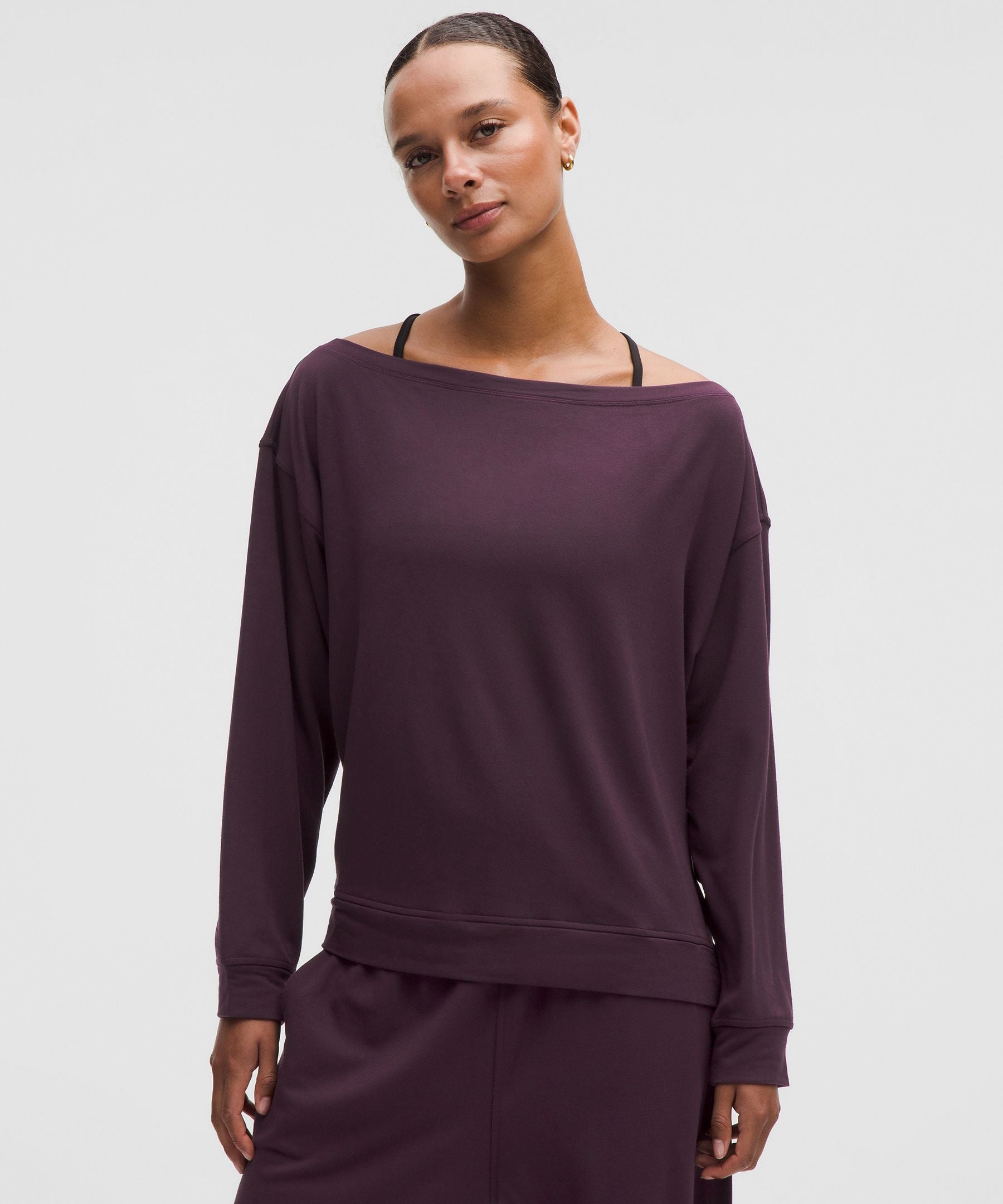 BeCalm Oversized Boatneck Long-Sleeve Shirt