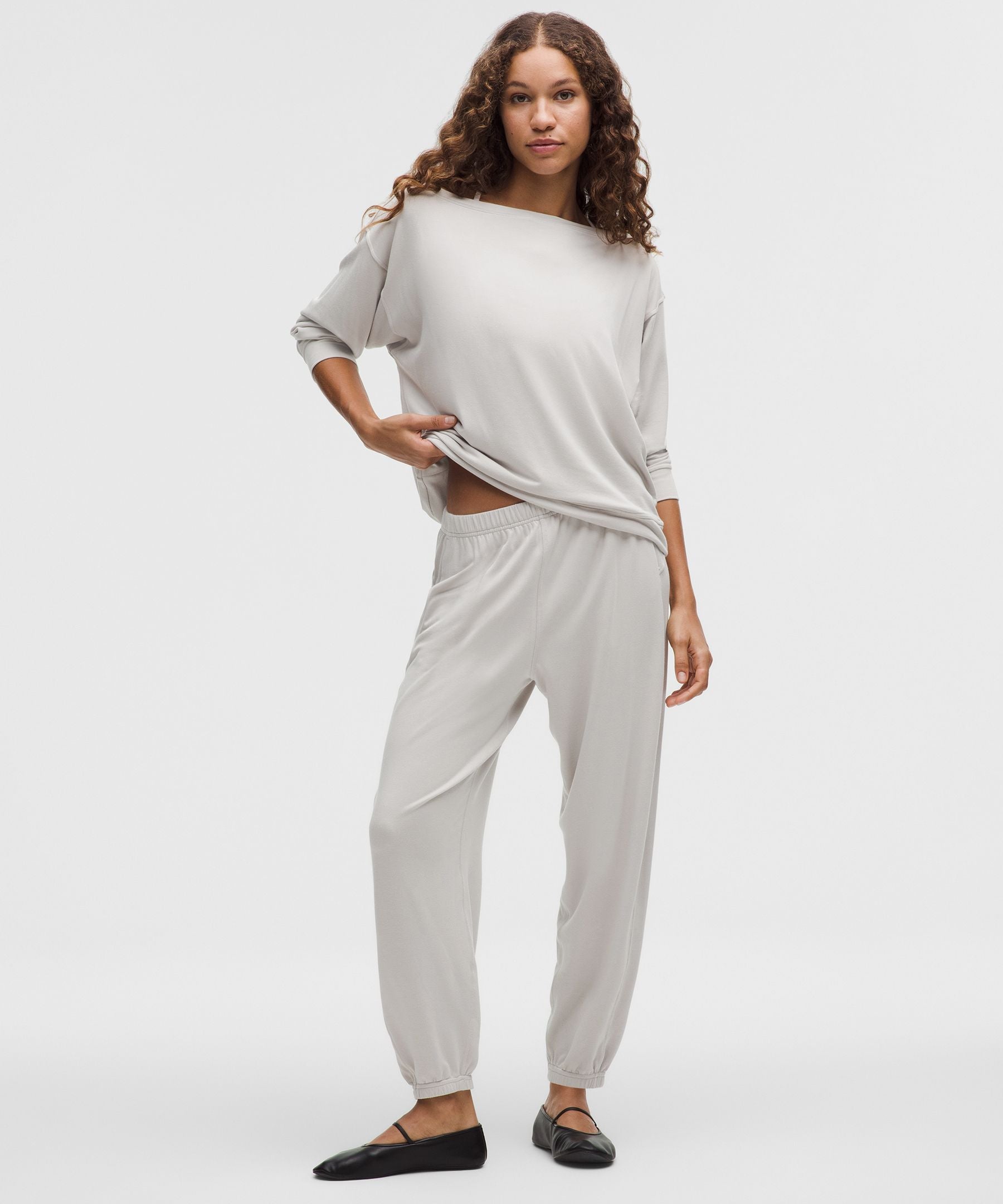 BeCalm Oversized Boatneck Long-Sleeve Shirt