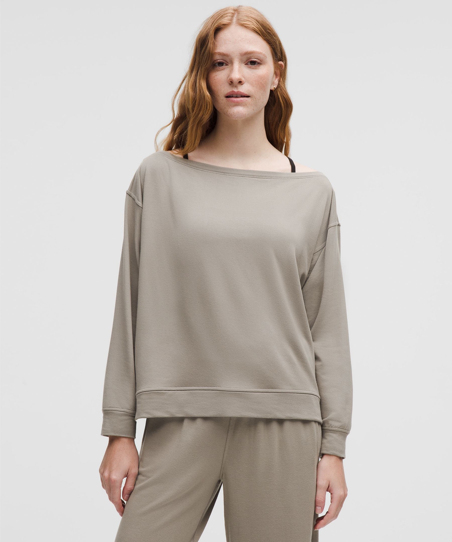 BeCalm Oversized Boatneck Long-Sleeve Shirt