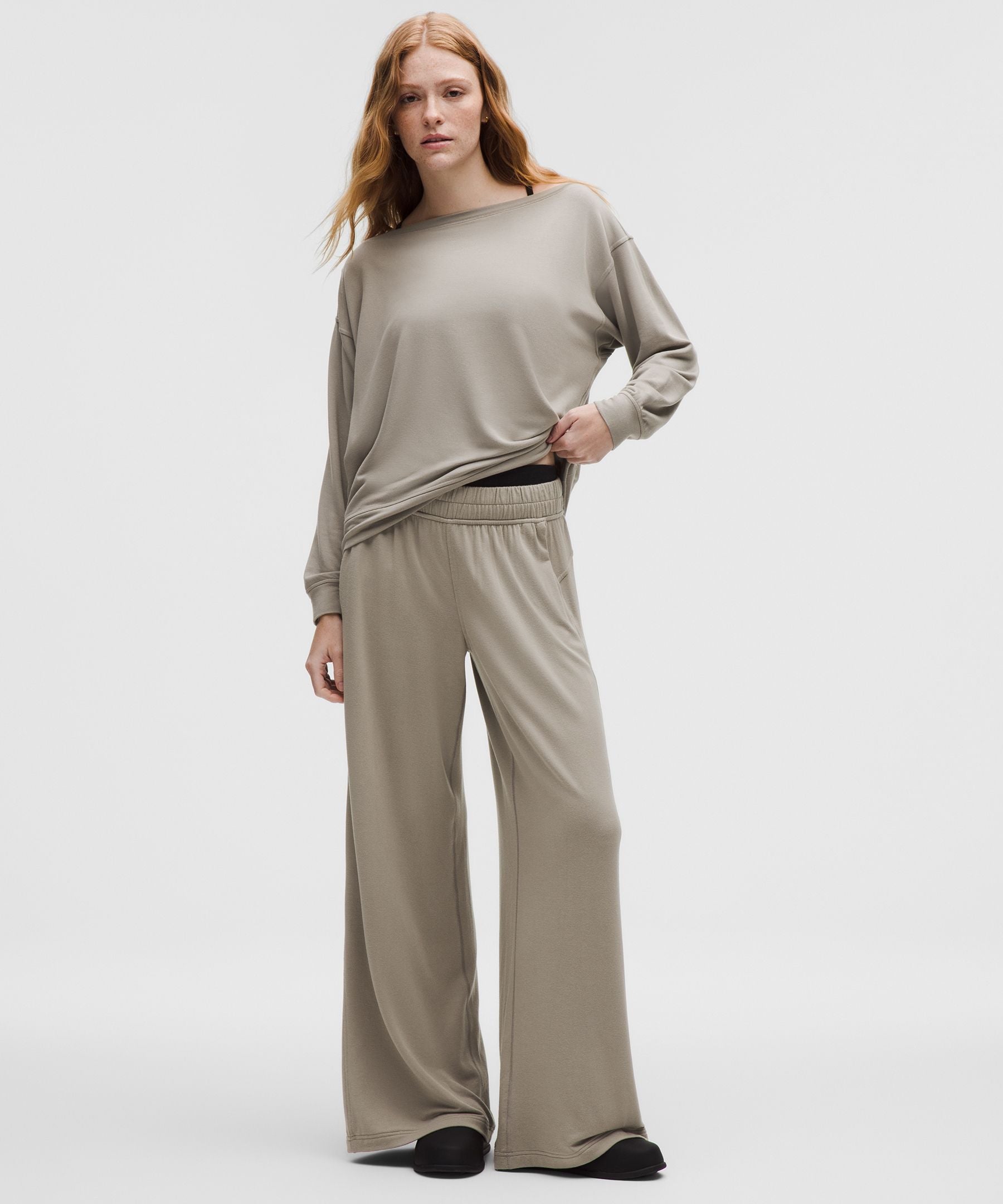 BeCalm Oversized Boatneck Long-Sleeve Shirt