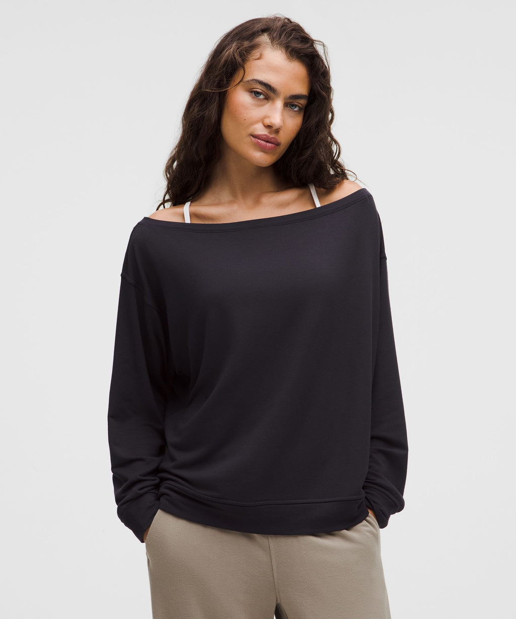 BeCalm Oversized Boatneck Long-Sleeve Shirt