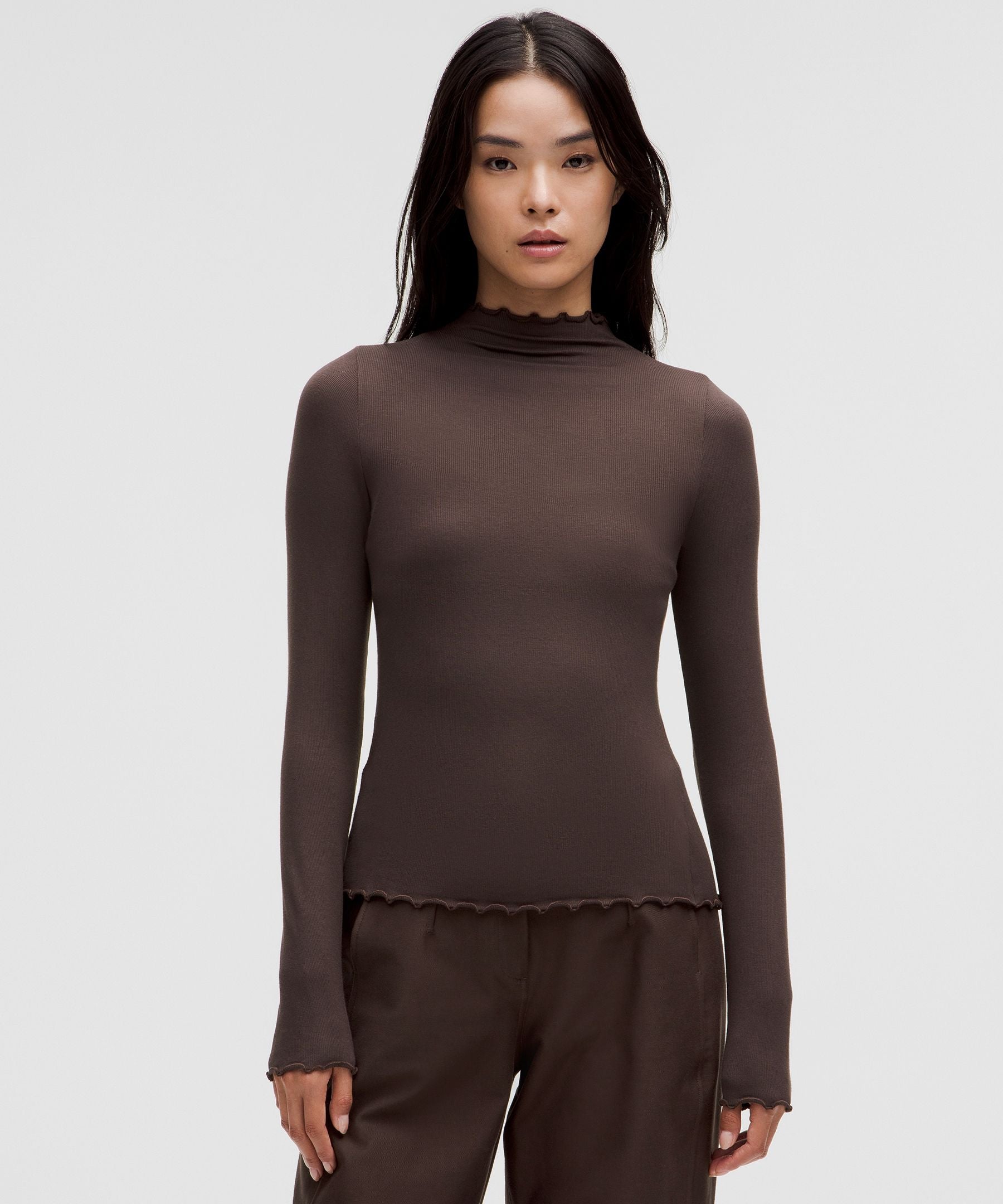 Hold Tight Lettuce-Edge Turtleneck