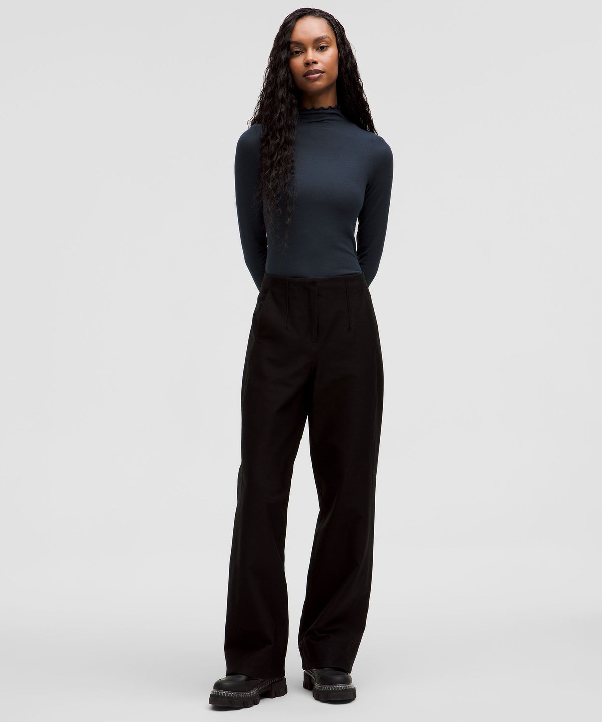 Hold Tight Lettuce-Edge Turtleneck